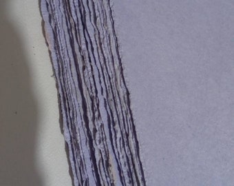 Carta da lettere A6 fatta a mano con bordo frastagliato color lavanda x 10, 20, 50 fogli