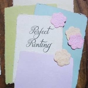 Deckle edged paper, wedding suite sample. Personalised colour choice