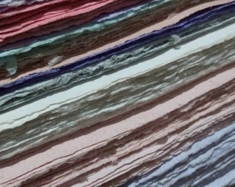 Paquet de 25 feuilles de papier fait main A4-A5-A6, bords de pont, couleurs mélangées
