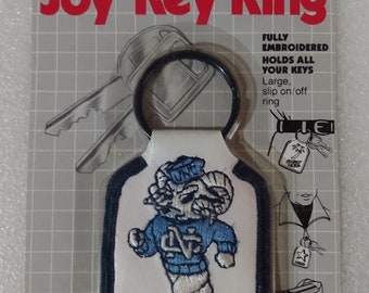 Vintage North Carolina Tar Heels Fully Embroidered Joy Keychain Keyrings NOS