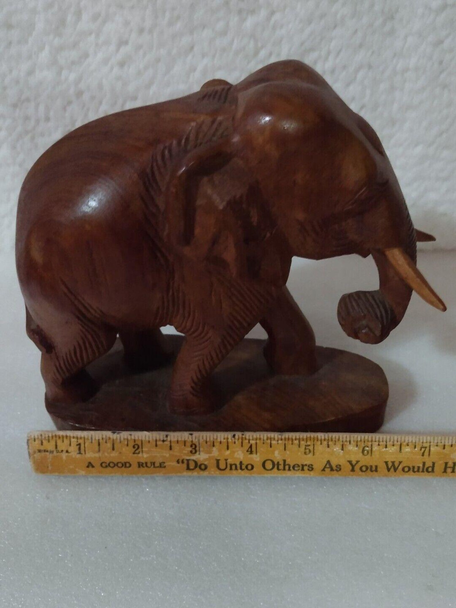 Wooden Elephant Statue Hand Carved Solid Teak Wood 6.5in 1960s - Etsy