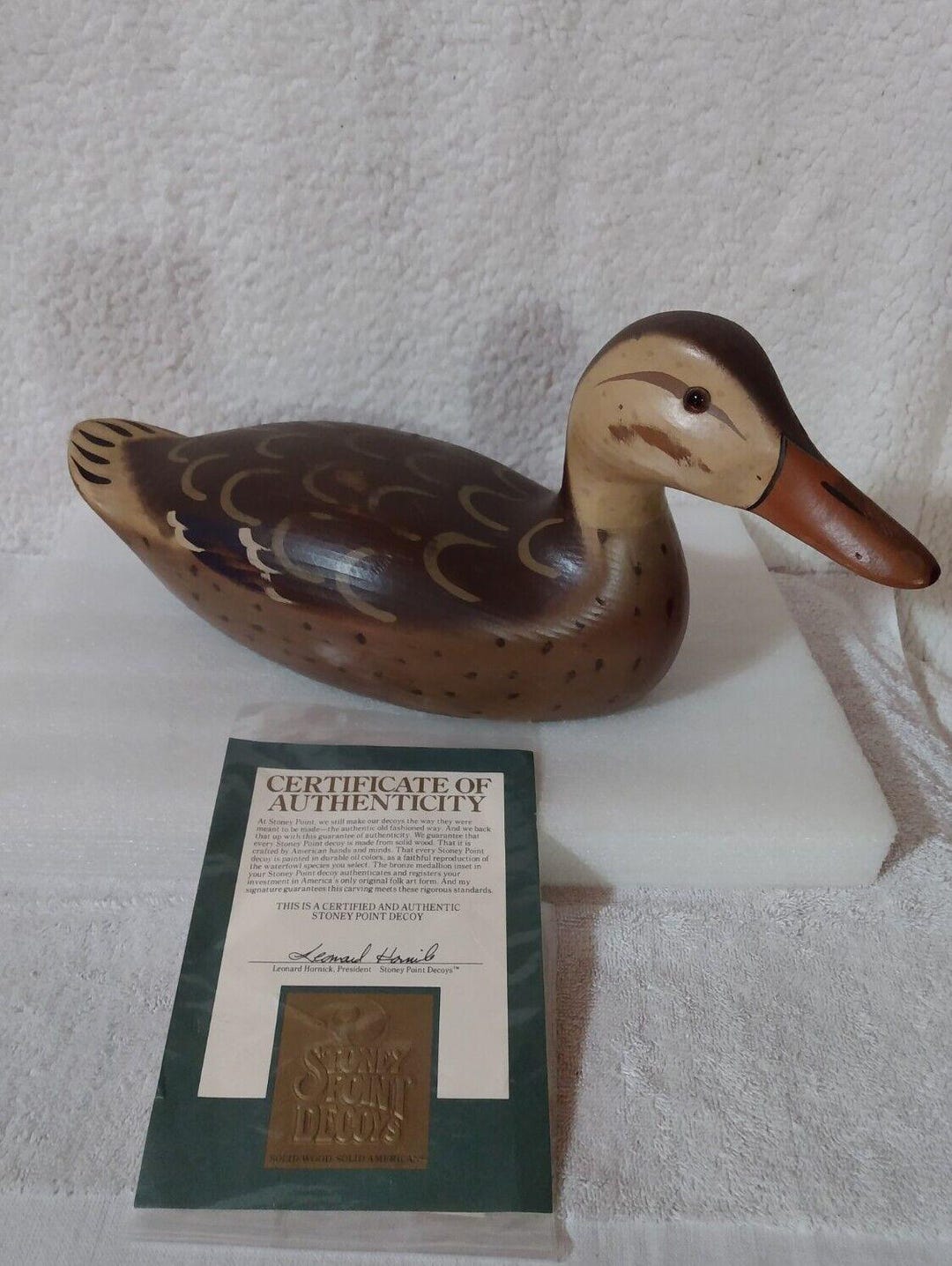 Hornick Brothers Stonypoint Decoys Wood Duck Raymond E Hornick 1983 COA ...