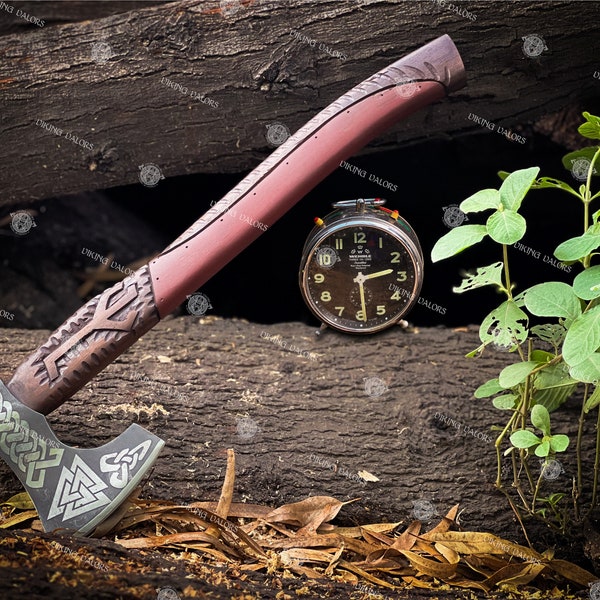 Custom Viking Axe, Ragnar Axe, Viking axe with etching, Bearded Camping Axe, outdoor Axe, Groomsmen Gift, Gift For Him, Christmas Gift, AXE