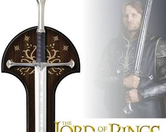Réplique d'épée des Rangers du roi Aragorn du Seigneur des anneaux, épée d'arpenteur ANDURIL, épée LOTR gravée personnalisée, épée viking, cadeaux Lotr