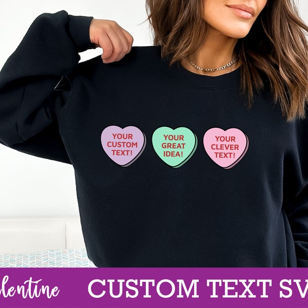 Candy Hearts Custom Text SVG, PNG & PDF, Custom Love Hearts, Candy Hearts Custom Text png, Valentine's Day svg, Conversation Heart svg