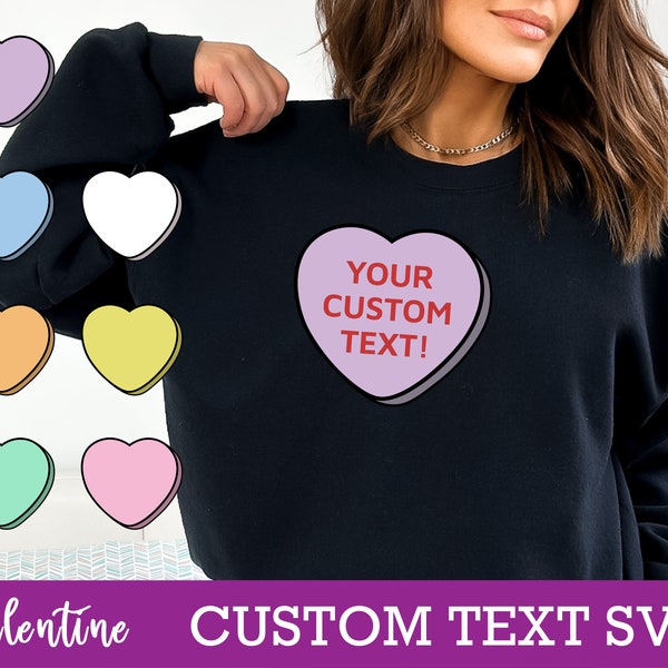 Candy Hearts Custom Text SVG, PNG & PDF, Custom Love Heart, Candy Hearts Custom Text png, Valentine's Day svg, Conversation Heart svg