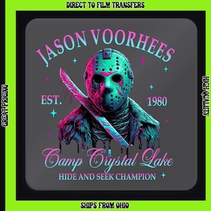 Halloween Jason Horror Neon  Direct to Film Transfers/Iron On Transfers Ready to Press for T-shirts
