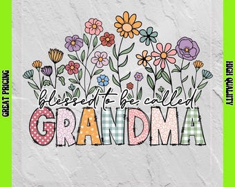 Grandma Floral Patchwork DTF Transfer: Ready to Press