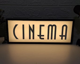 Caja de luz acrílica para cine, letrero de cine de inspiración retro, caja de luz para cine en casa, regalo de decoración para el hogar, letrero para sala de cine, regalo para novio, regalo de Navidad