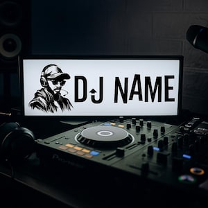 Custom DJ name Light Box – Personalized Led DJ Sign –  DJ Booth Light – Dj logo Name Sign – Gift for DJs - Music Lovers, ChristmasGift