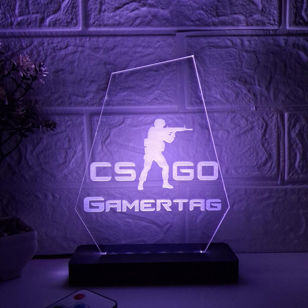 CS GO Personalized Gamertag Sign,csgo Logo Sign,gamer Room Led Decor ...