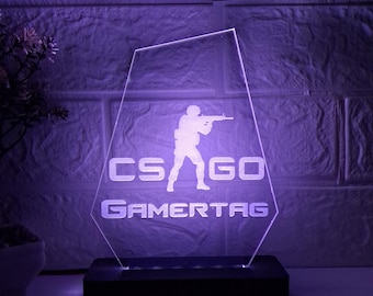 CS GO personalized Gamertag Sign,CsGo Logo Sign,Gamer Room Led Decor,Gamer Inspiration Lamp, Player Gift,Boyfriend Gift,Valentine's Day Gift
