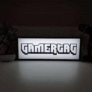Gepersonaliseerde gamertag-lichtbak, aangepast gamertag-bord, gepersonaliseerd streamerlichtbord, GamerLEDSign, het videogamercadeau, kerstcadeau