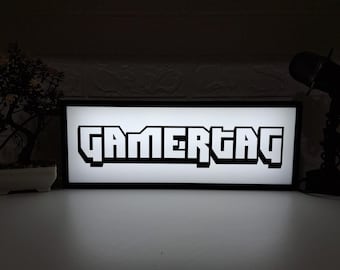 Scatola luminosa Gamertag personalizzata, insegna GamerTag personalizzata, insegna luminosa Streamer personalizzata, GamerLEDSign, regalo per videogiocatori, regalo di Natale