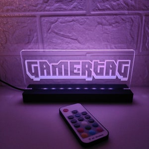 Gepersonaliseerde gamertag-lichtbord, aangepast gamertag-bord, gepersonaliseerd lichtbord streamer, GamerLEDSign, het videogamercadeau, valentijnscadeau
