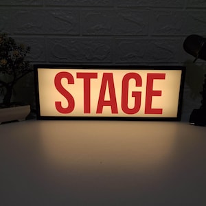 Enseigne de caisson lumineux pour porte de scène - Enseigne de théâtre illuminée dans les coulisses - Décoration de studio de bar de concert - Enseigne lumineuse pour scène de performance, PORTE DE SCÈNE