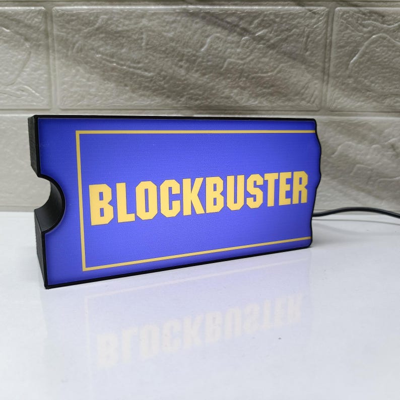 Retro Blockbuster Light Sign – 90s Movie Store Decor, Vintage Cinema ...