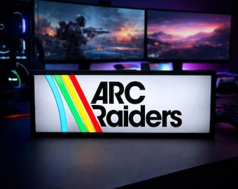 Custom ARC Raiders Inspired LED Light Box | Gamer Room Desk Decor | Sci-Fi Gaming Light | RGB Gaming Setup Sign | Gift for Gamers,