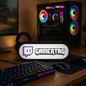 Custom Gamer Light Box – 3D Printed USB RGB LED Sign for Streamers, Gaming Room Decor, Personalized Twitch Gift