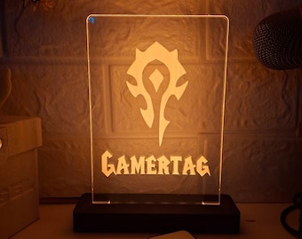 Wow Sign Gamertag, World Of Warcraft Inspired Custom Gamertag, Illuminated Gaming Room Decor, Gamer Gift, Christmas Gift