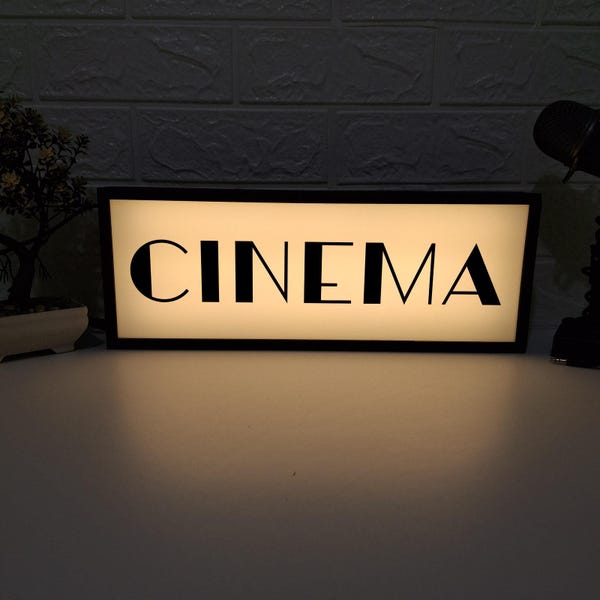 Acryl Kino Licht Box, Retro inspiriert Kino Zeichen, Heimkino Licht Box, Dekoration Geschenk, ovie Zimmer Zeichen, Freund Geschenk, Weihnachtsgeschenk