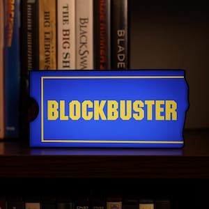 Retro Blockbuster Light Sign – 90s Movie Store Decor, Vintage Cinema LED Light Box, Nostalgic Home Theater Sign Gift, Christmas Gift