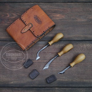 Carving Set (3pcs) of small forged curved knives, Hand forged, Carving Set, Tools for carving, Carving Knife