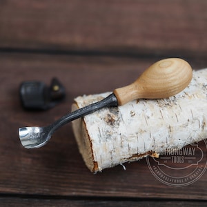 Spoon Bent Gouge, Hand Forged Bent gouge, Forged chisel, Woodcarving Tools