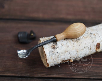 Spoon Bent Gouge, Hand Forged Bent gouge, Forged chisel, Woodcarving Tools