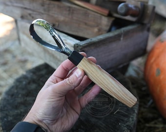 Small Oval  Scorp Knife, Wood Carving Scorp Knife, Round Carving Tool for Spoons, Wood Carving Rounded Hook Knife Spoon carving knife
