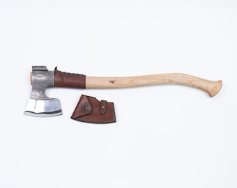 Finnish Bushcraft Axe: Hand Forged 52100 Steel, Ash Handle