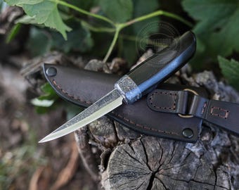 Couteau à découper Sloyd forgé à la main | Sculpture sur bois pour cuillère, bol | Blanchiment | Lame forgée pour la sculpture de détail | Outil de menuiserie vert