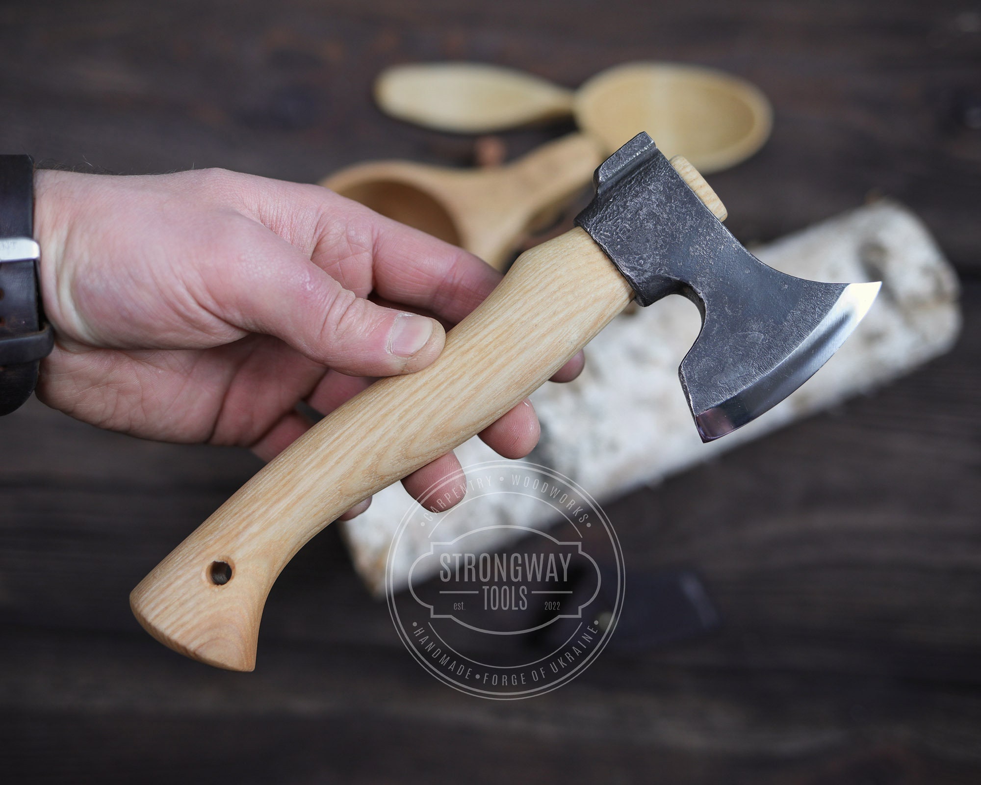 Hand Forged Carving Axe, Carpenters Axe, Swedish Axe, Viking Axe , Sloyd  Spoon Carving Axe 