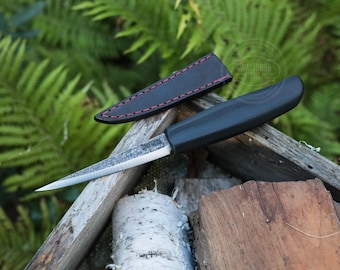 Handforged Carving Sloyd Knife | Wood Carving Knife for Spoon, Bowl | Whittling | Forged Blade for Detail Carving | Green Woodworking Tool