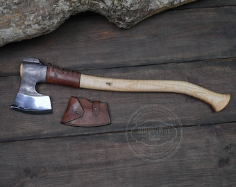 Finnish Bushcraft axe, Carbon Steel, 52100 Finnish Ax, Bushcraft Axe, Hand forged axe, Hiking ax, Axe for forest, Camp Axe, Hatchet