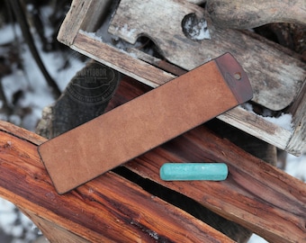 Handcrafted Leather Sharpening Strop: Knife Honing Paddle with Polishing Compound