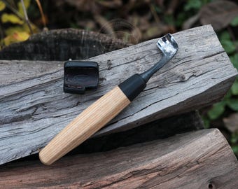 Hand Forged Small Curved Carving Knife – Wood Carving & Whittling Knife for Detail Work | 52100 Steel Handcrafted Woodworking Tool