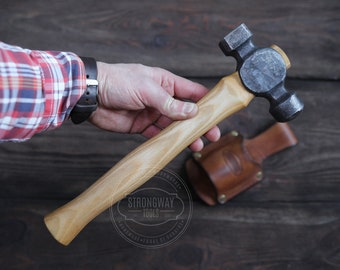 Two sided hammer in belt loop case, Handmade Hammer, Holster Genuine Leather Cover Case