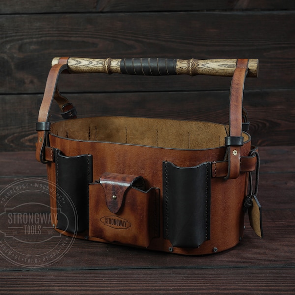 Gereedschaphouder, leren organizer, leren tas, gereedschapshouder