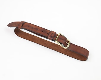 Men’s Leather Belt with Brass Buckle | Premium Quality & Timeless Style | Brown Belt | Mens Leather Belts | Christmas Gift | Gift for him