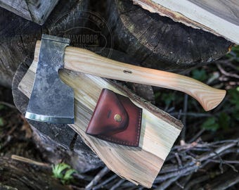 Hache de charpentier moyenne forgée à la main pour le travail du bois, hache de travail du bois, hache de travail du bois, hache de bushcraft, cadeau pour les menuisiers, hache d'artisan