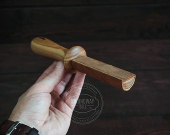 Semicircular Double-sided leather strop for sharpening, Handmade Tool, Carpentry tool, Carpenters tool, Strop for sharpening