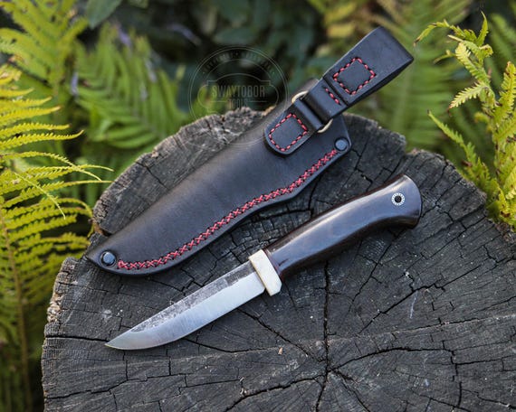 Handcrafted D2 Steel Knife |Hornbeam Wood Handle |Custom Hunting Knife | Bushcraft Fixed Blade Knife | Camping Survival Knife | Gift for Him