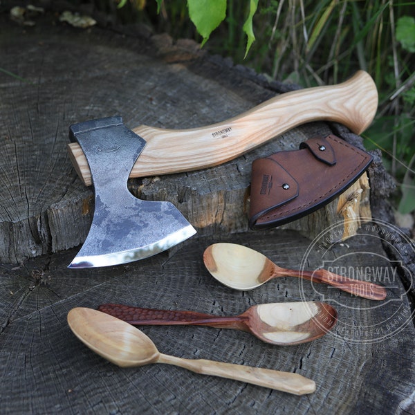Light hatchet for carving with octagonal handle, Carving Axe, Handmade tools, Spoon Carving Axe, Wood Carving Tool