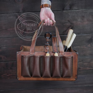 Organizer Werkzeugtasche | Werkzeugtasche aus Leder | Fassungsvermögen | Handgemachte Tasche | Taktische Tasche