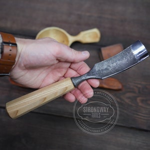 Large Bent Rounded Gouge, Woodcarving tools, Chisel for carving