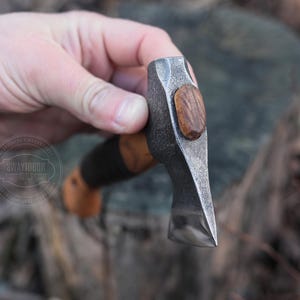 Small Hand Ax Hand Forged Micro Axe: 52100 Steel, Ash Handle, Leather Case - Etsy