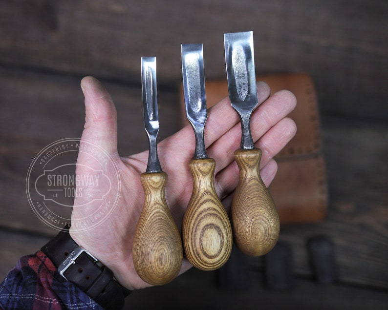 Hand Forged Set of Curved Chisels (3 Pcs), Curved Chisel, Forged Chisel ...
