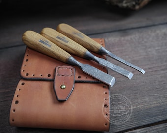 Zestaw dłut kutych ręcznie: narzędzia do rzeźbienia w drewnie ze stali węglowej z trzonkami jesionowymi