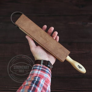 Double-side leather strop for sharpening, Strop for sharpening, Sharpening